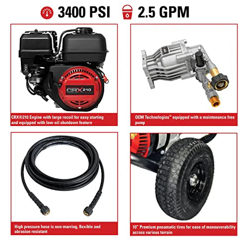 3,400 PSI Gas Pressure Washer