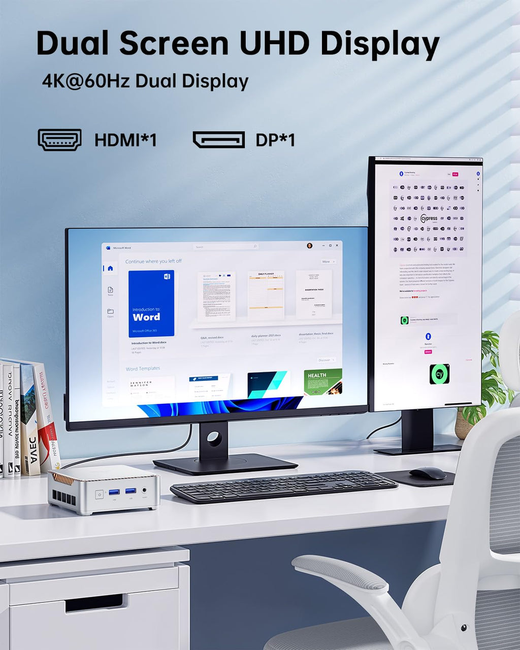 Mini PC, 16GB RAM, 512GB M.2 SSD, Compact Mini Computer for Home, Office and Everyday Computing