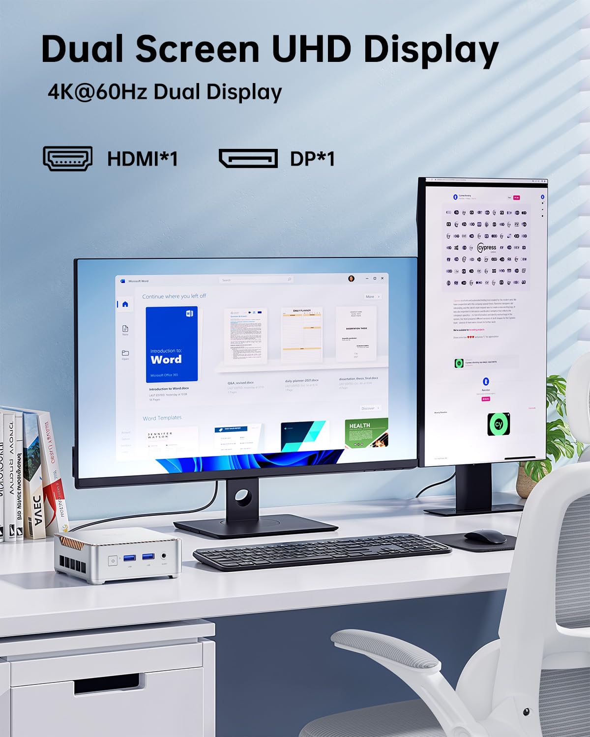 Mini PC, 16GB RAM, 512GB M.2 SSD, Compact Mini Computer for Home, Office and Everyday Computing