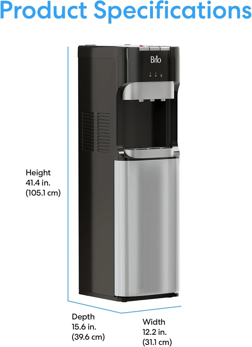 Bottom Loading Water Cooler Dispenser – 3 Temp Settings with Child Safety Lock & LED Empty Alert