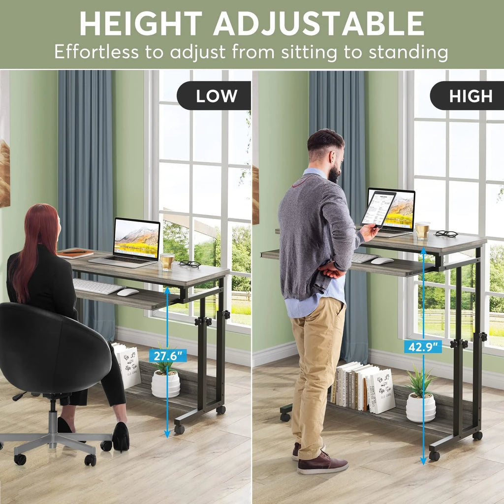 Height Adjustable Laptop Desk, Portable Sofa and Bed Table for Work and Study