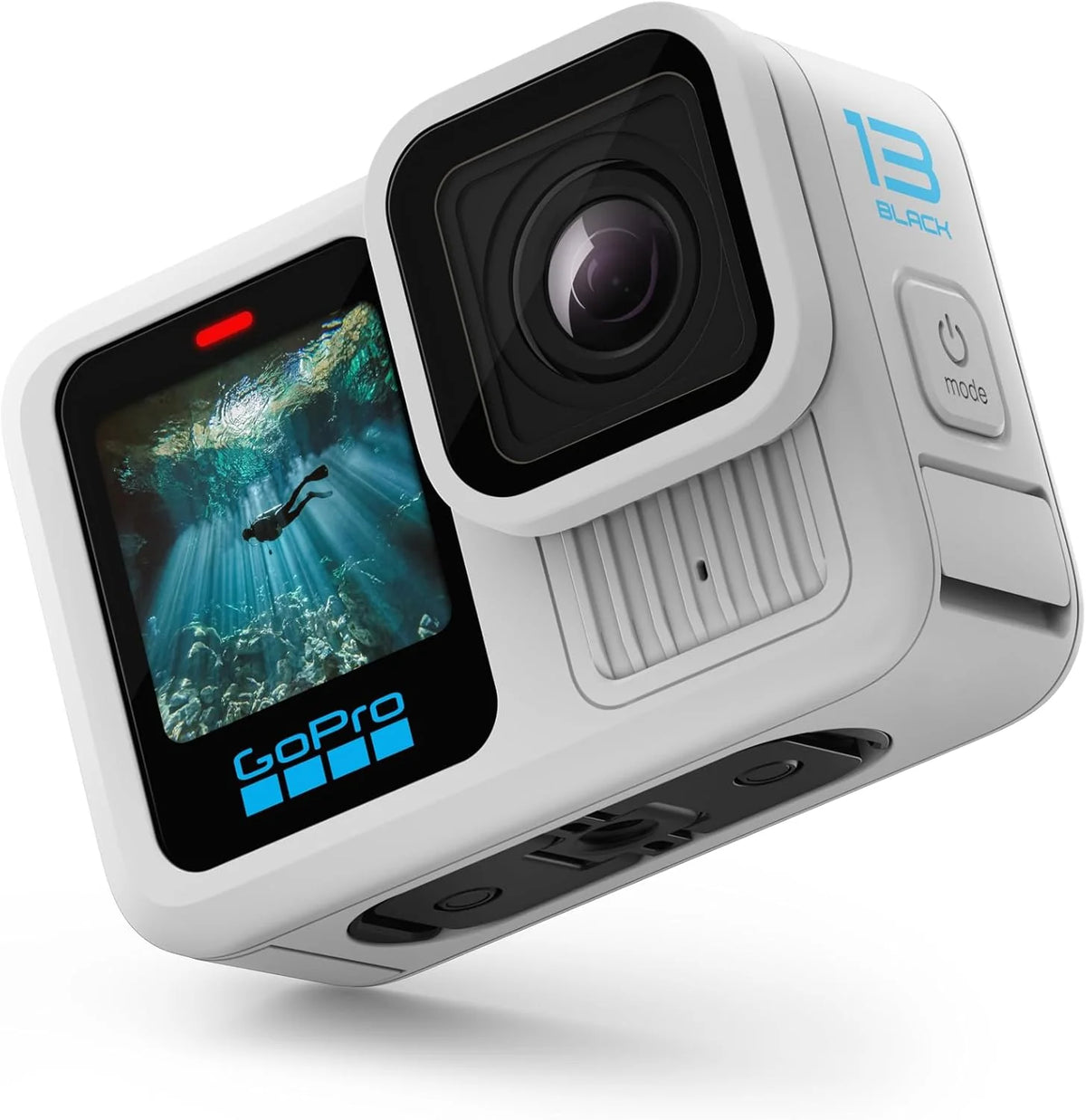 Waterproof Action Camera, 5.3K 60FPS Video, 27MP Photos, Wide-Angle Lens Compatibility, Black