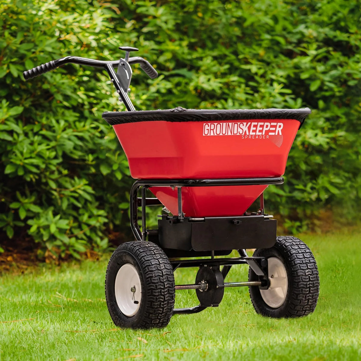 100-Lb. Walk-Behind Push Spreader for Grass Seed, Salt, De-Icer and Fertilizer