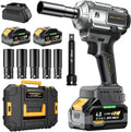 21V Brushless Cordless Impact Wrench, 1/2-Inch Drive, 1200Nm (900 ft-lbs), 2 x 4.0Ah Batteries, Charger and 5 Sockets