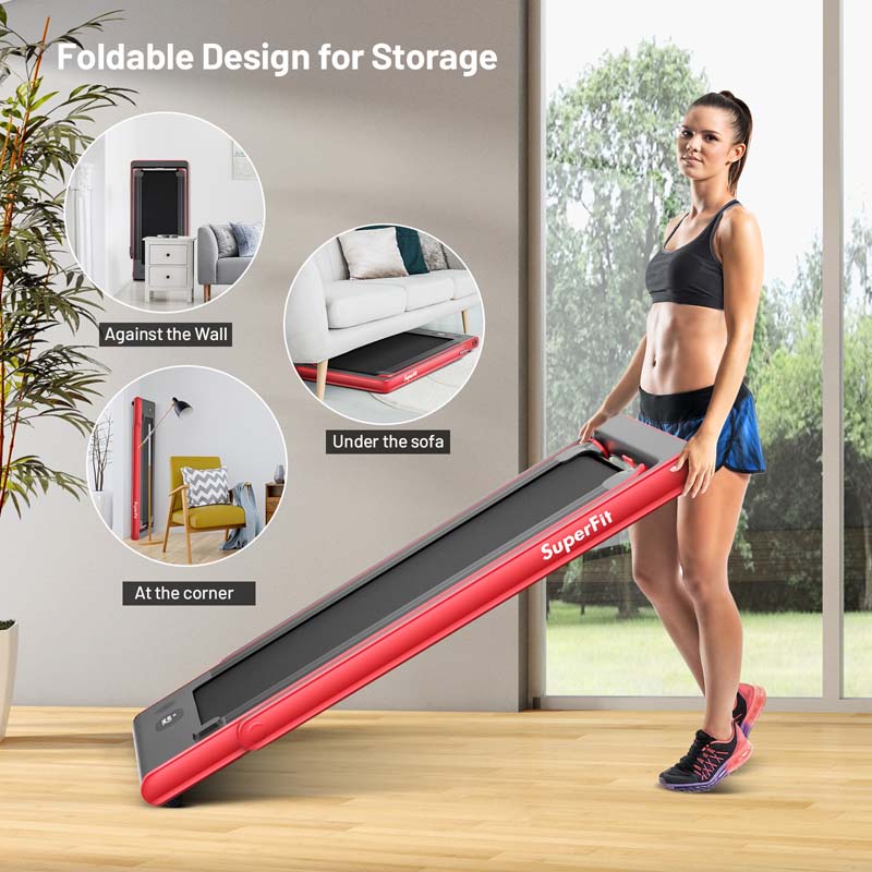 2-in-1 Folding Electric Treadmill, 2.25 HP, Under-Desk, with Dual Display and Smart App Control