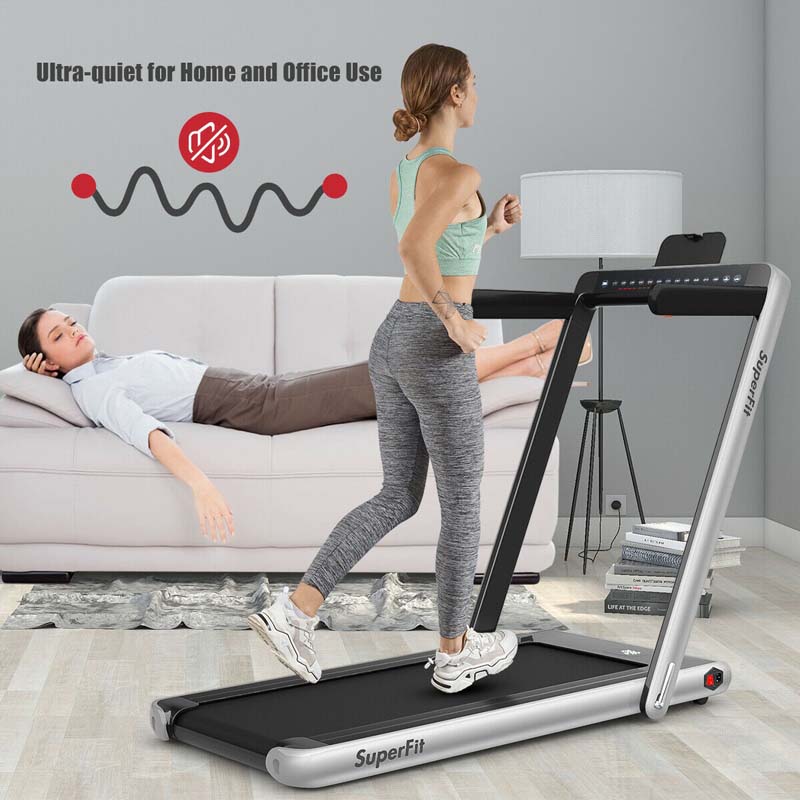2-in-1 Folding Electric Treadmill, 2.25 HP, Under-Desk, with Dual Display and Smart App Control