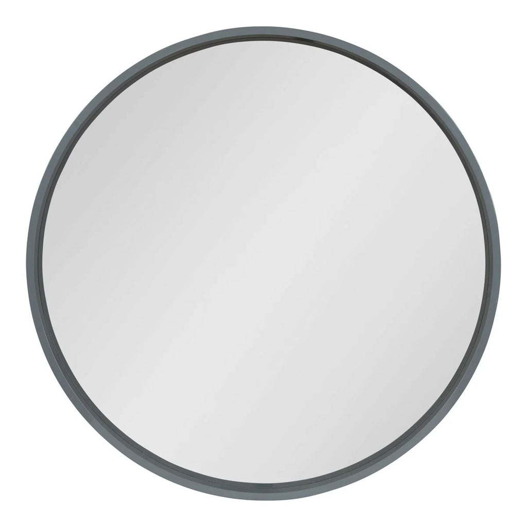 Round Wood Accent Wall Mirror, Modern Decorative Wooden Frame Mirror for Living Room, Bedroom and Entryway