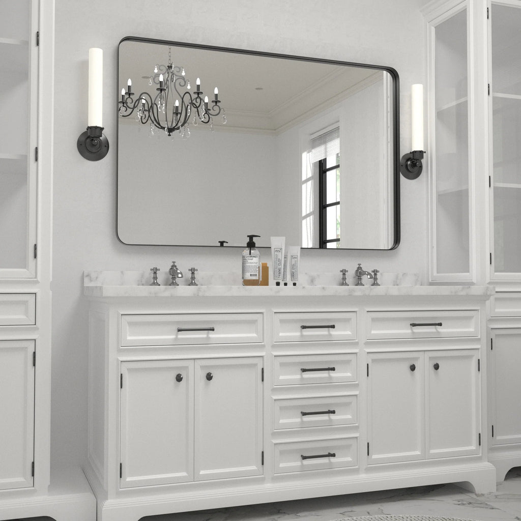 Wall Mirror Vanity Mirror, Bathroom Mirror with Rounded Corners, 1 Piece