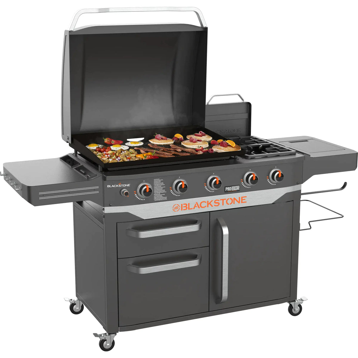 28" 5-Burner Propane Griddle with Range Top – 72,000 BTU Outdoor Cooking Station