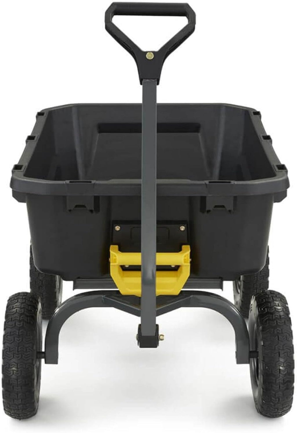 7-Cubic-Foot Poly Dump Garden Cart with No-Flat Tires, 1,200-Lb. Capacity, Black