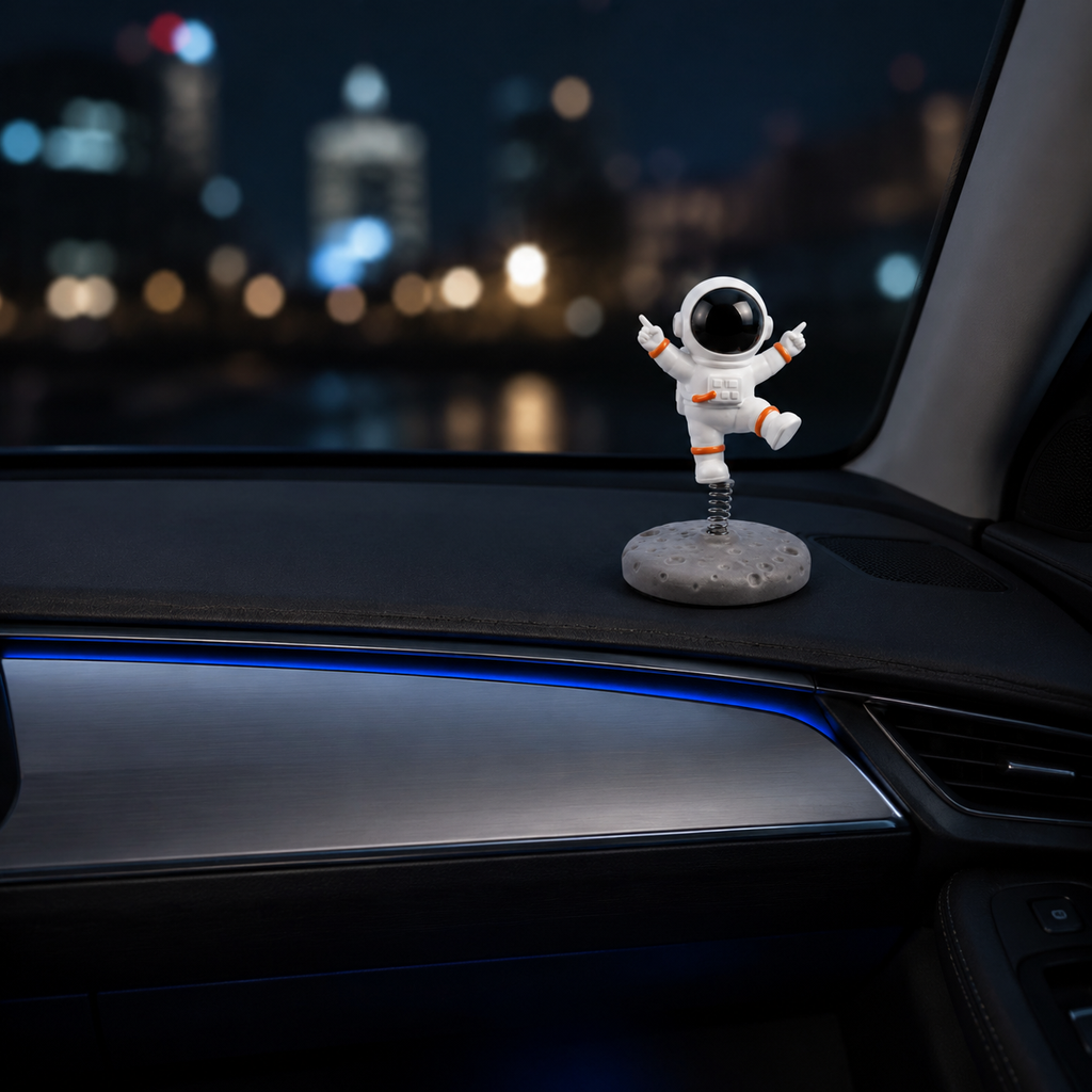 Dancing Astronaut Spring Dashboard Ornament