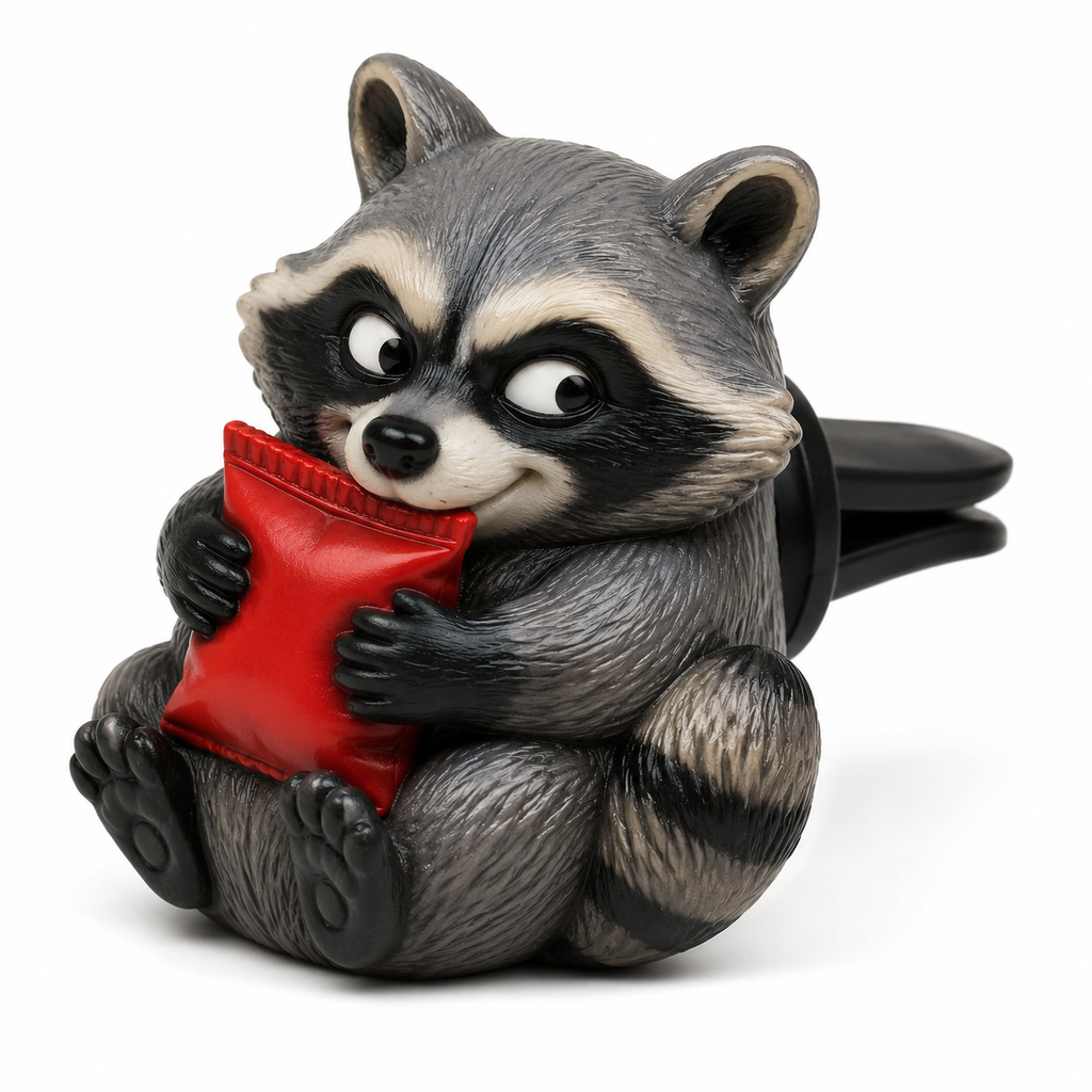Snack Bandit Raccoon Car Vent Clip