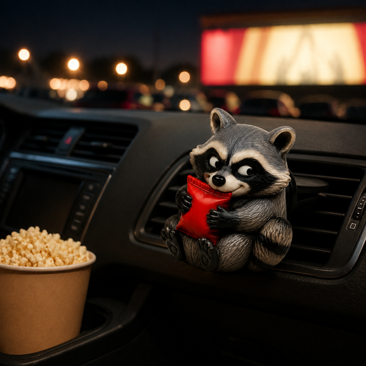 Snack Bandit Raccoon Car Vent Clip