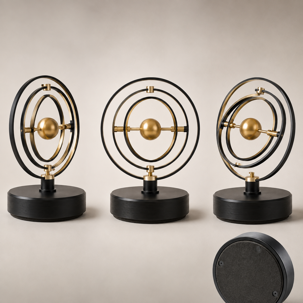Kinetic Orbit Ring Dashboard Sculpture