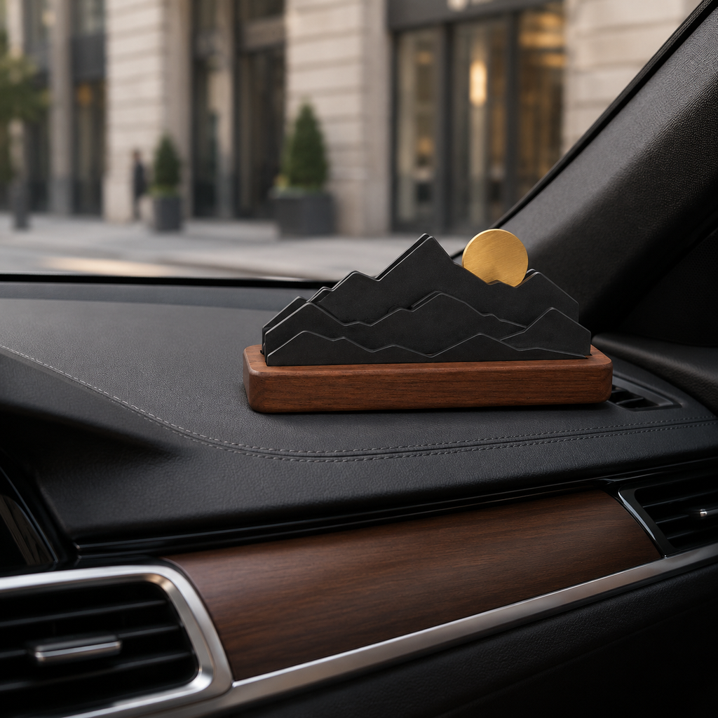 Mountain & Rising Sun Dashboard Sculpture