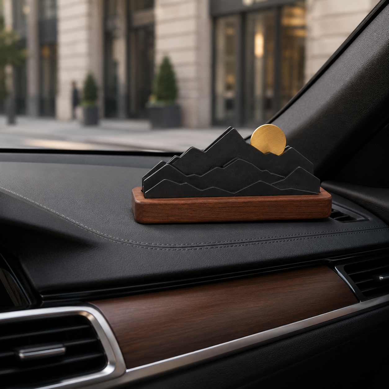 Mountain & Rising Sun Dashboard Sculpture