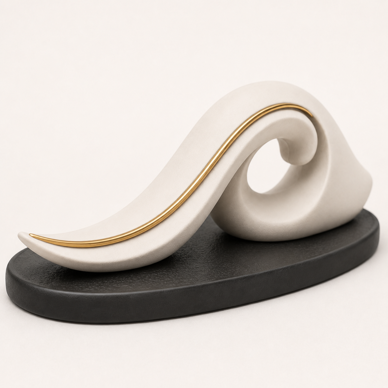 Ivory Wave Dashboard Sculpture