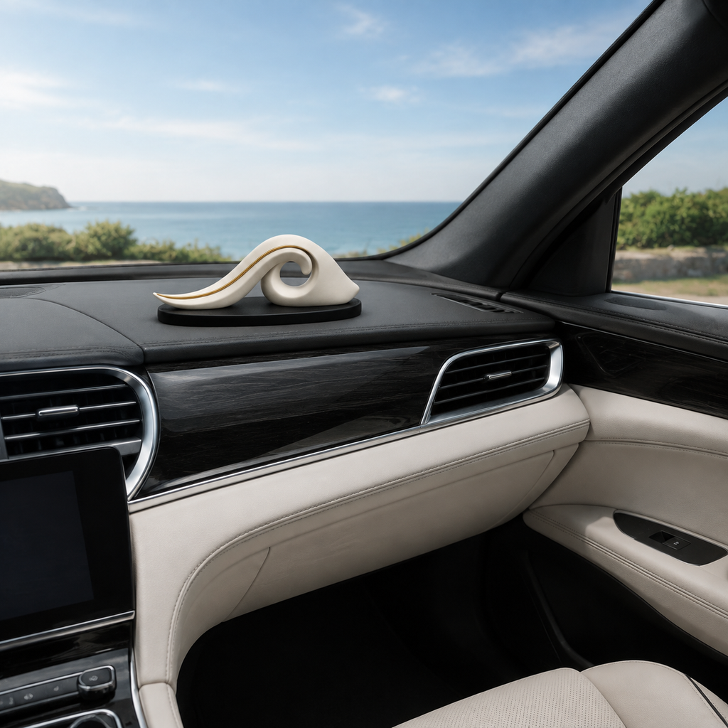 Ivory Wave Dashboard Sculpture