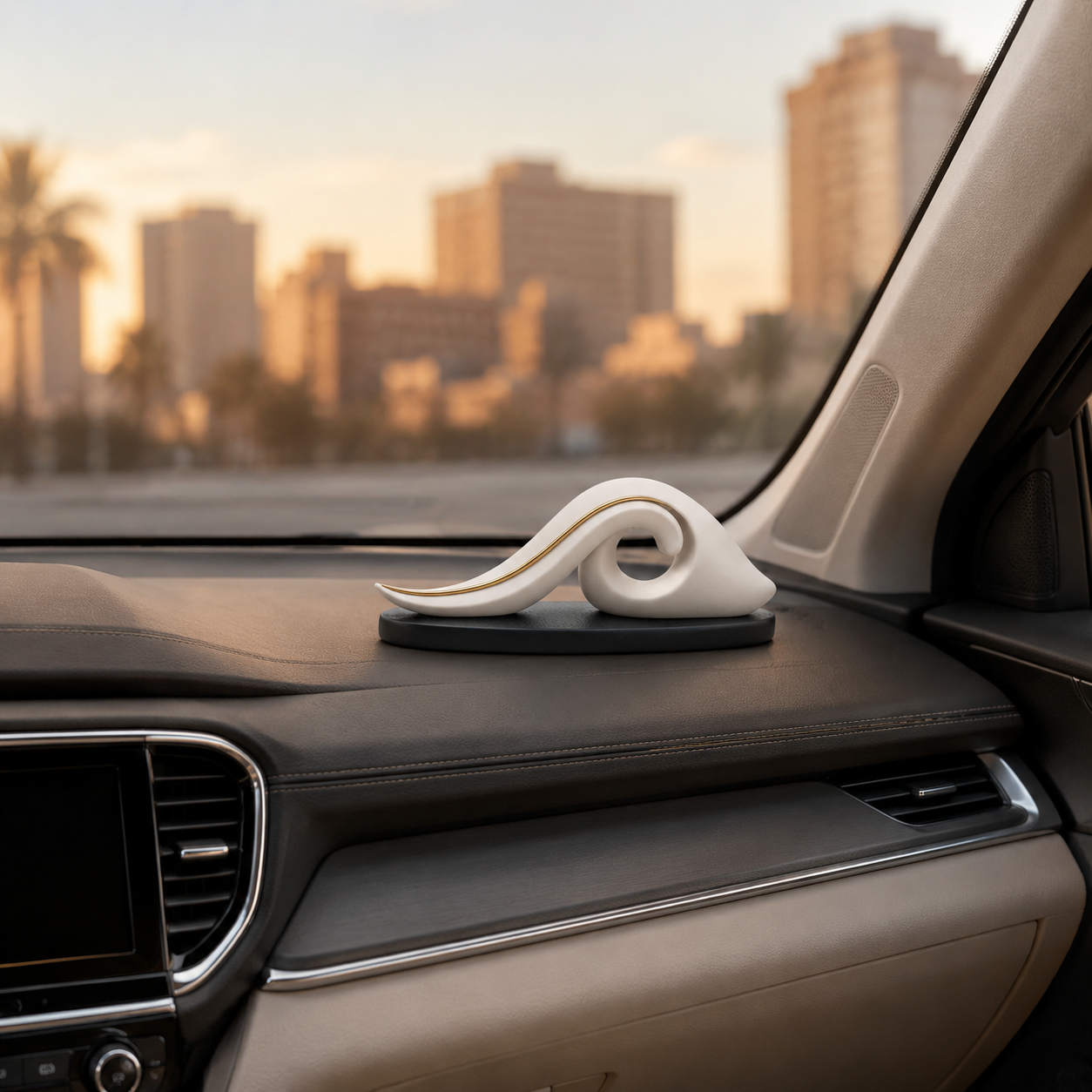 Ivory Wave Dashboard Sculpture