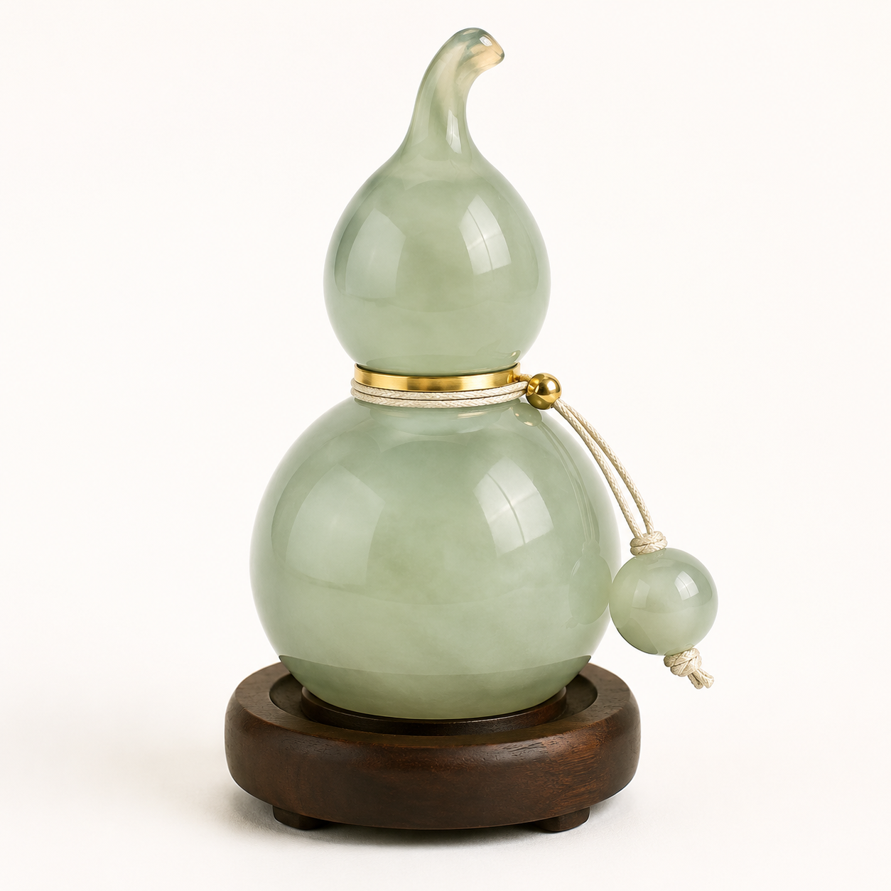 Jade-Tone Gourd Peace Dashboard Ornament