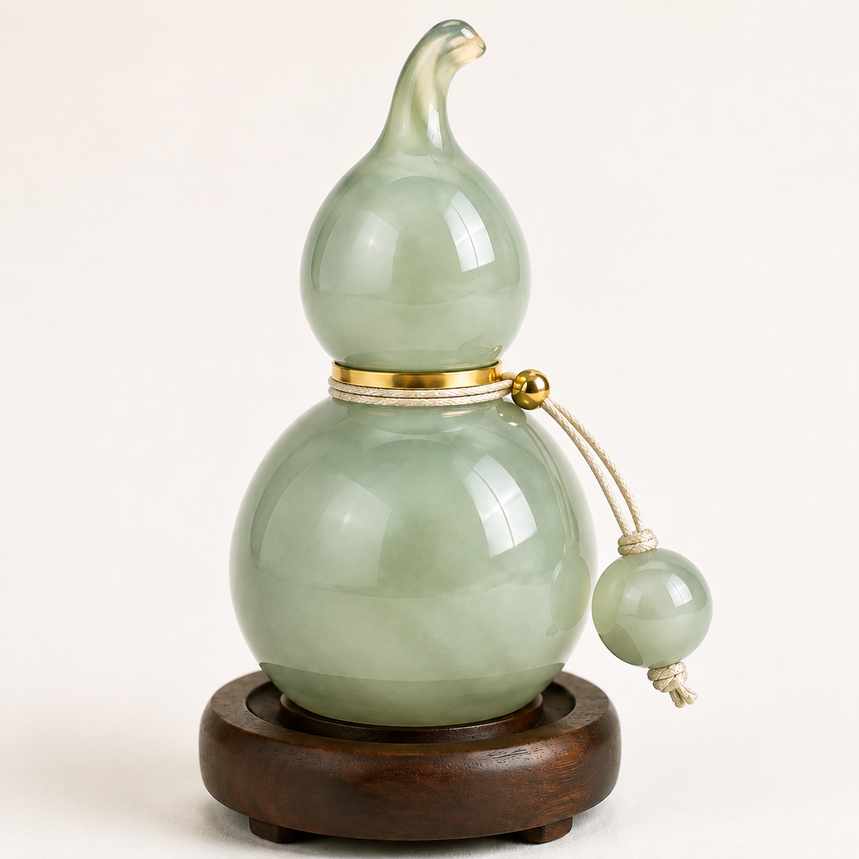 Jade-Tone Gourd Peace Dashboard Ornament