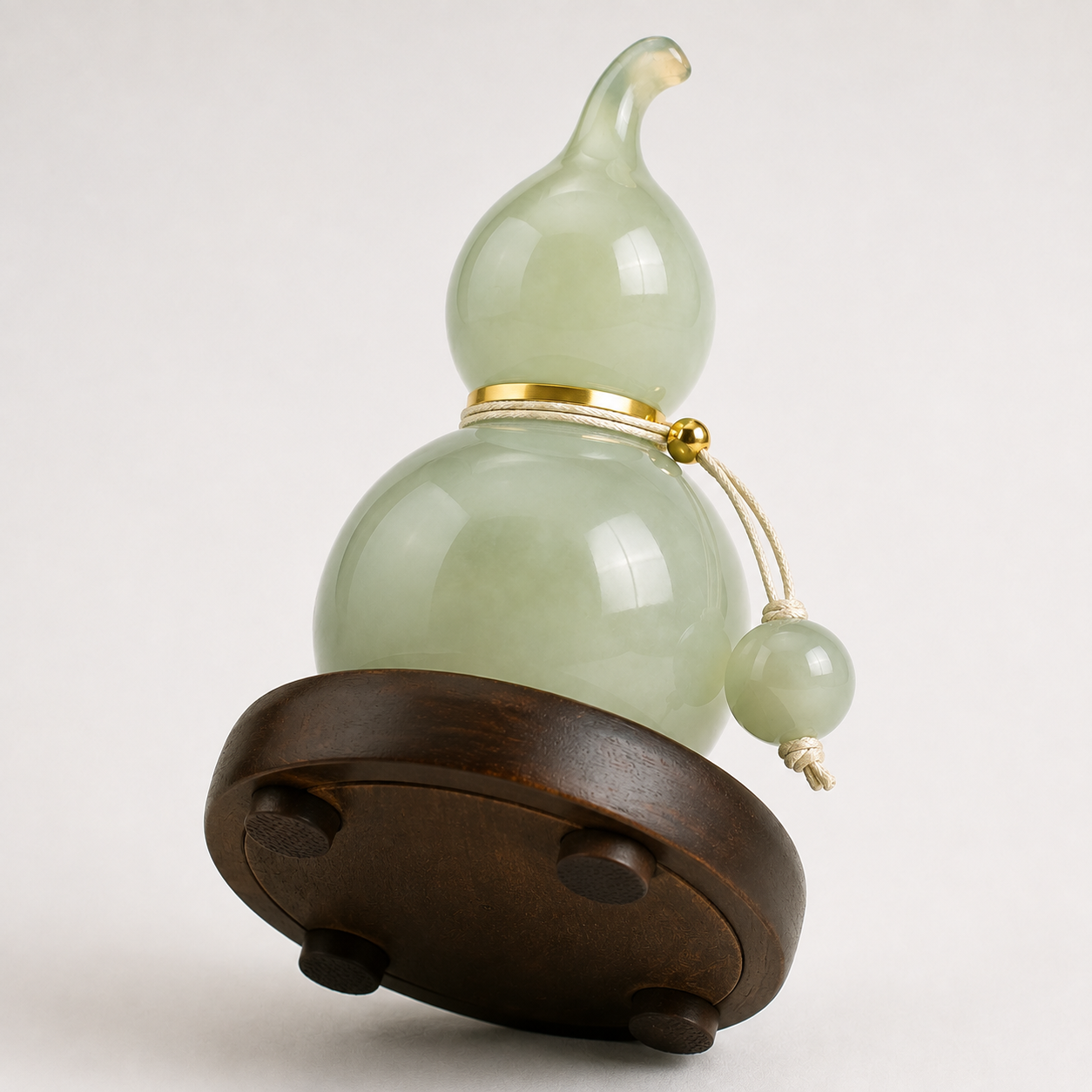 Jade-Tone Gourd Peace Dashboard Ornament
