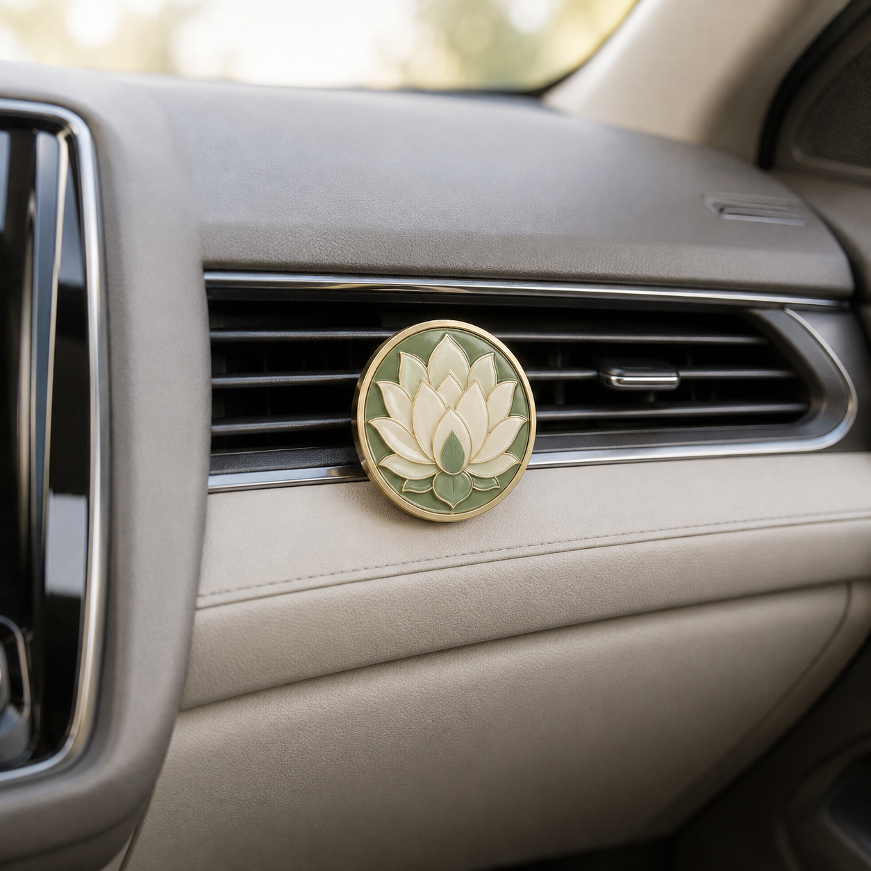 Lotus Shield Car Vent Clip Ornament