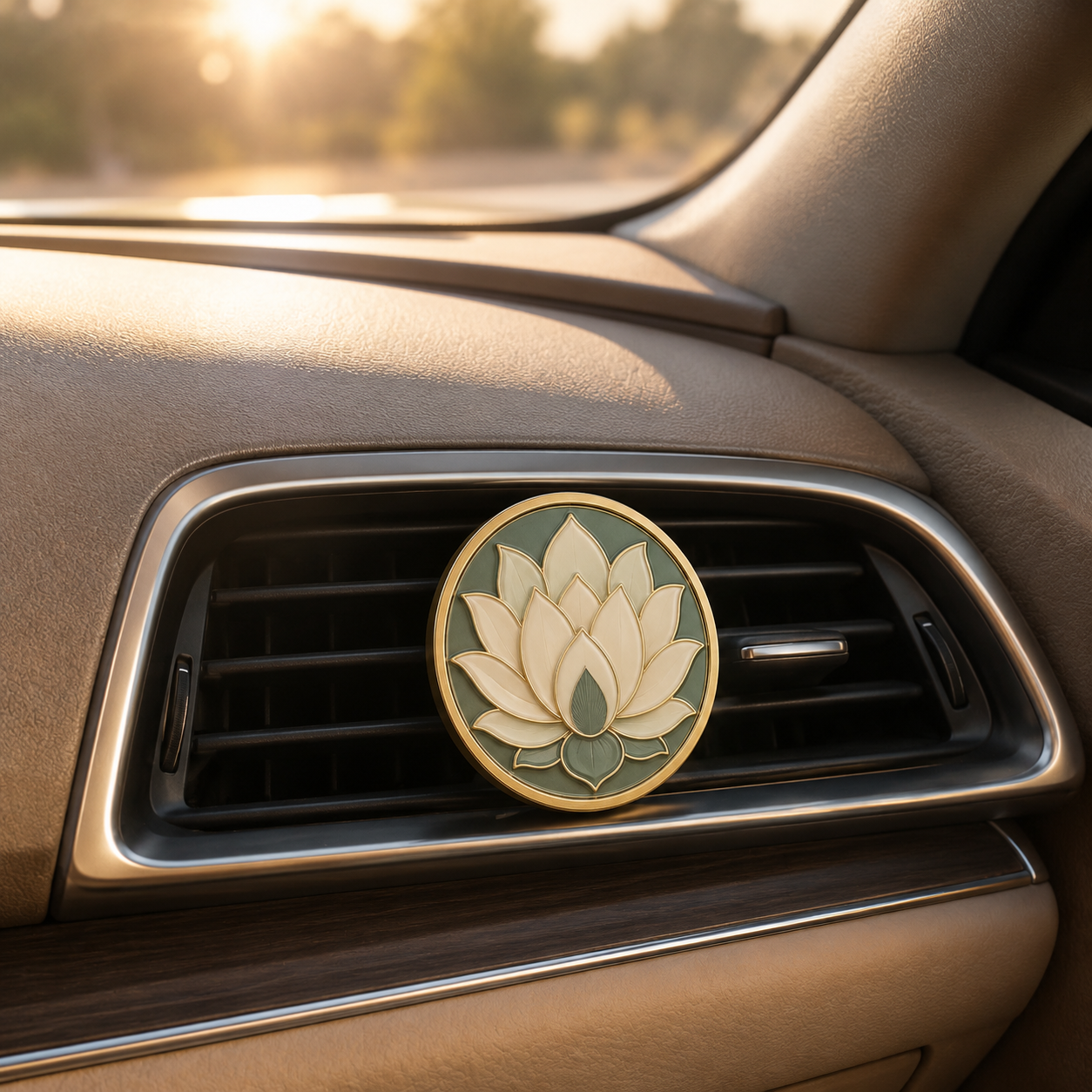 Lotus Shield Car Vent Clip Ornament