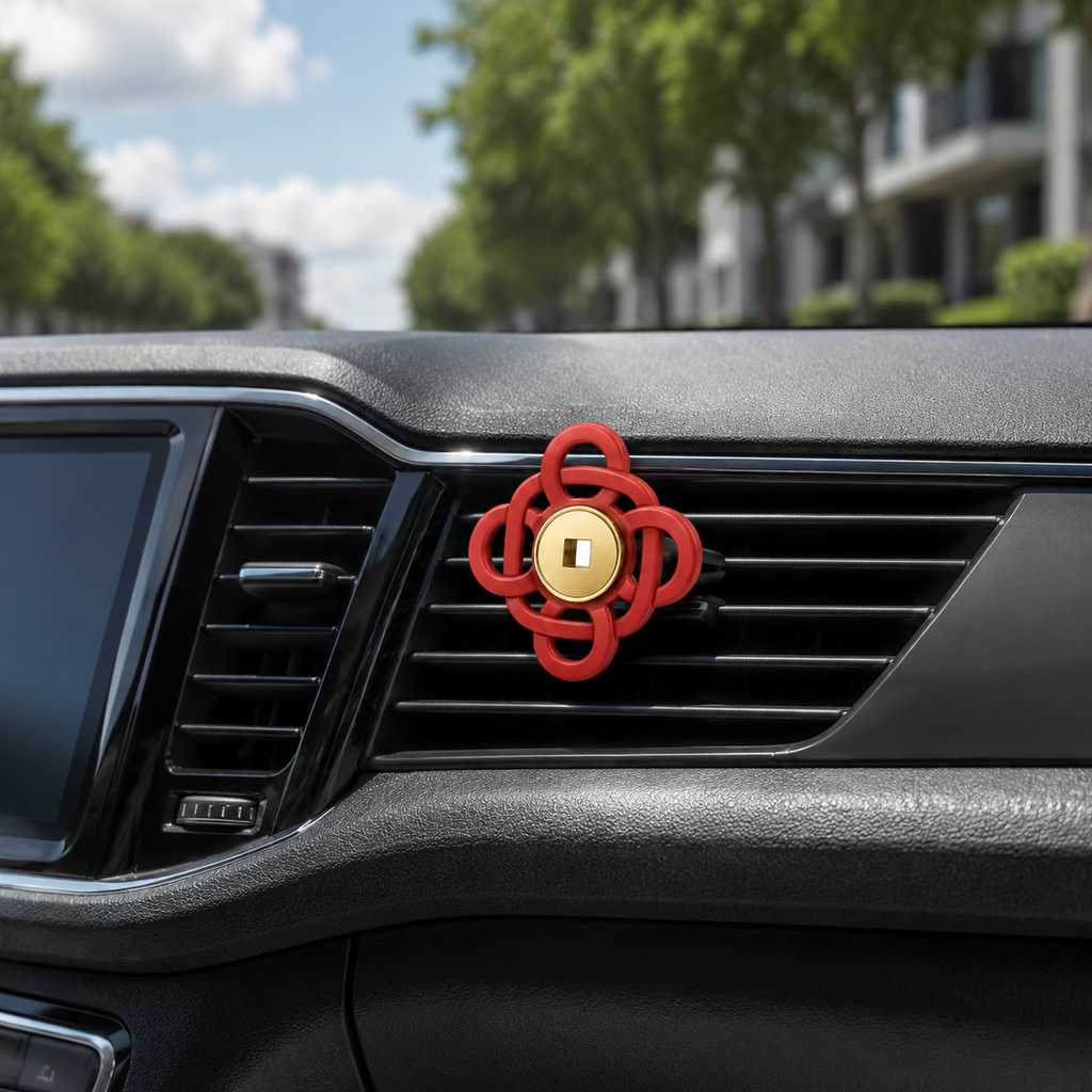 Good-Wishes Knot Coin Vent Clip