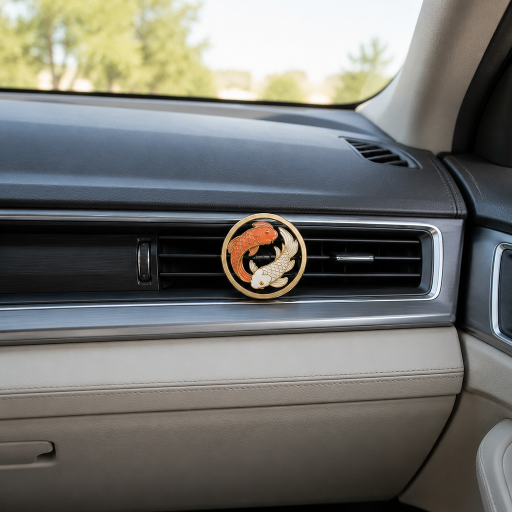 Koi Harmony Spinner Car Vent Clip