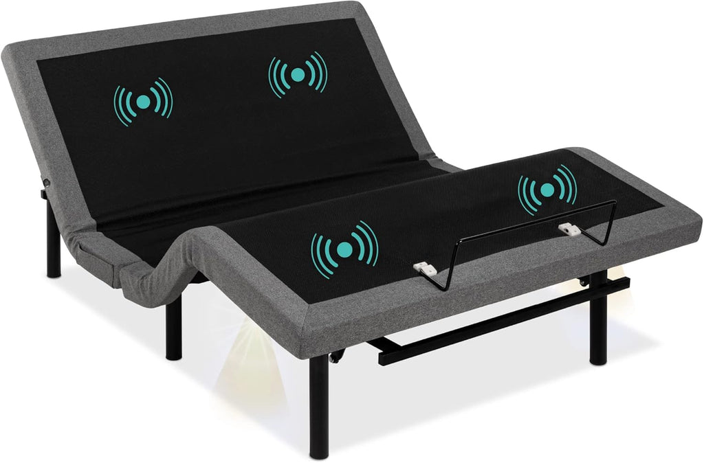 Twin XL Adjustable Bed Frame, Electric Adjustable Base with Wireless Remote Control, Night Light, Massage Function and 2 USB Ports