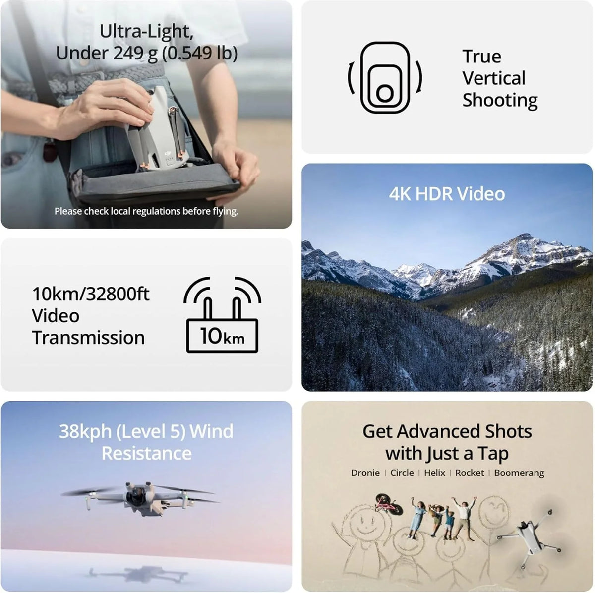 4K Camera Drone with 38-Min. Flight Time, 10 km Video Transmission, GPS Auto Return and Vertical Shooting