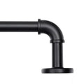 1 Inch Industrial Curtain Rods for Windows, Blackout Wrap-Around Rods, Rustic Matte Black