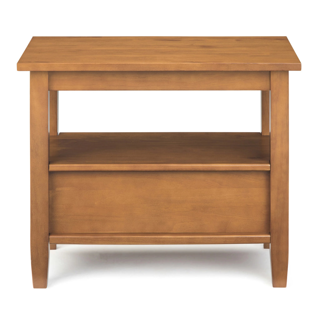 14" Wide Solid Wood Narrow Side Table, Rectangle Transitional Style Accent Table