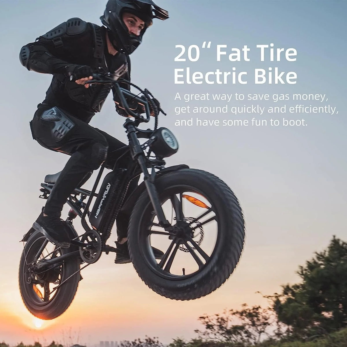 750W 48V 18Ah Electric Bike for Adults, 20-Inch Fat Tires, Removable Battery, 20 MPH, 68-Mile Range