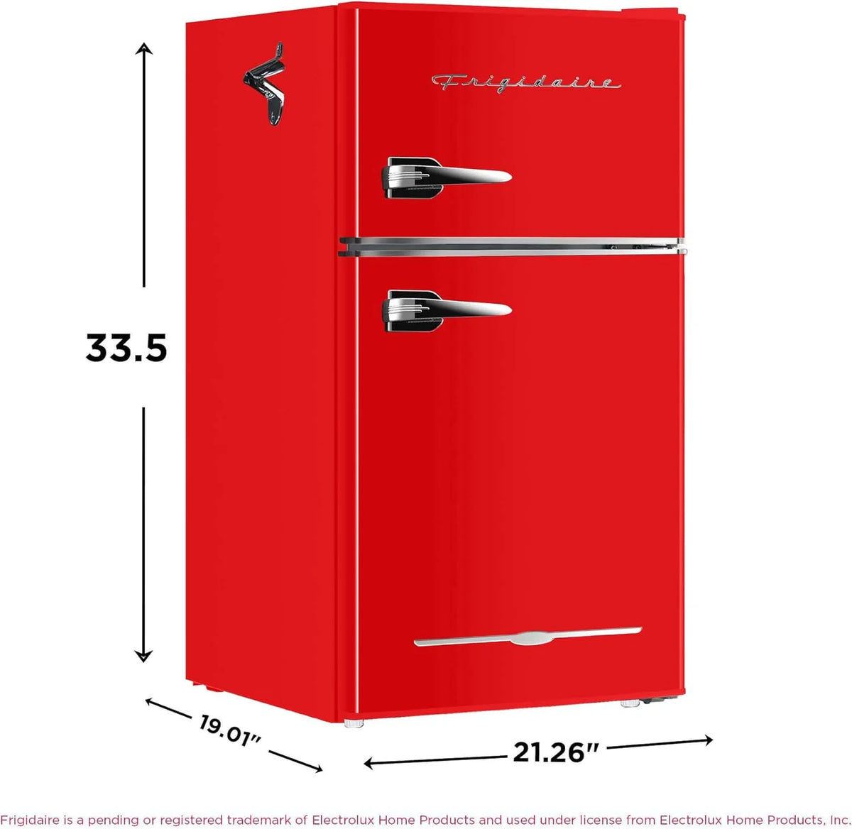 Retro 3.2 Cu Ft Mini Fridge with Freezer – 2-Door Compact Refrigerator with Side Bottle Opener
