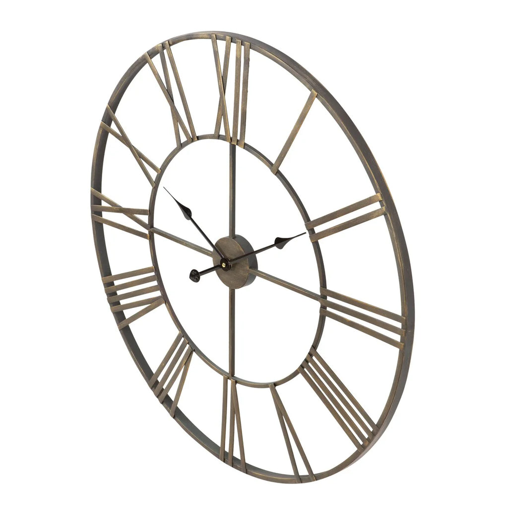 Modern Round Metal Wall Clock, Decorative Circular Hanging Clock for Living Room, Bedroom and Office