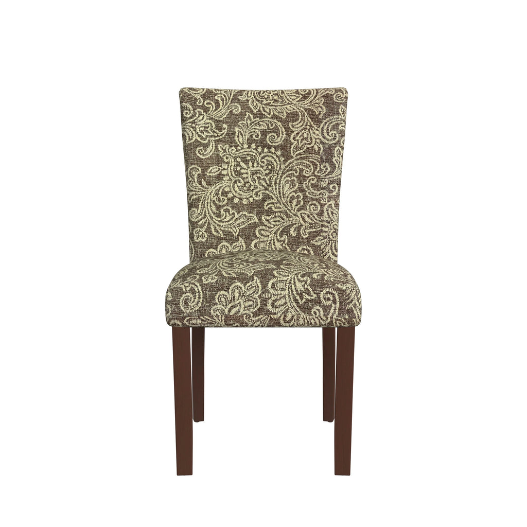 Set of 2 Upholstered Medallion Dining Chairs, Comfortable Parsons Style Chairs for Kitchen and Dining Room