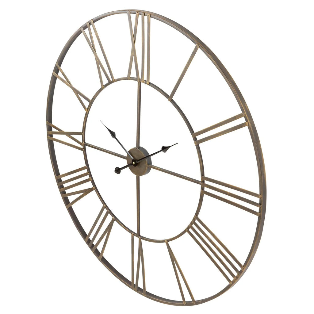 Modern Round Metal Wall Clock, Decorative Circular Hanging Clock for Living Room, Bedroom and Office
