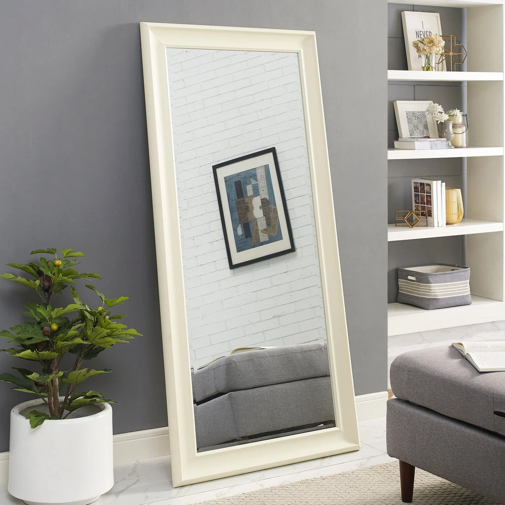 Tall Full Length Mirror, Oversized Rectangle Full Body Wall Mounted Mirror with Smooth Faux Wood Frame