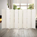 6 FT Tall Woven Fiber Room Divider, Freestanding Folding Privacy Screen