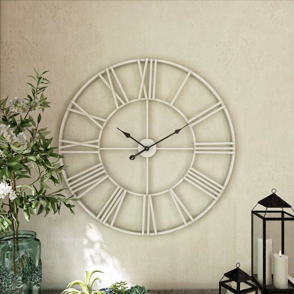 Modern Round Metal Wall Clock, Decorative Circular Hanging Clock for Living Room, Bedroom and Office