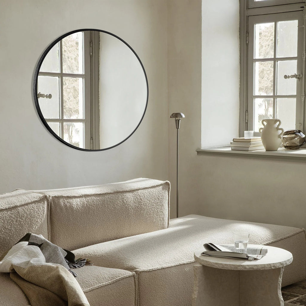 Modern Round Bathroom Vanity Mirror, Wall Mounted Circular Mirror for Bathroom, Bedroom and Home Decor