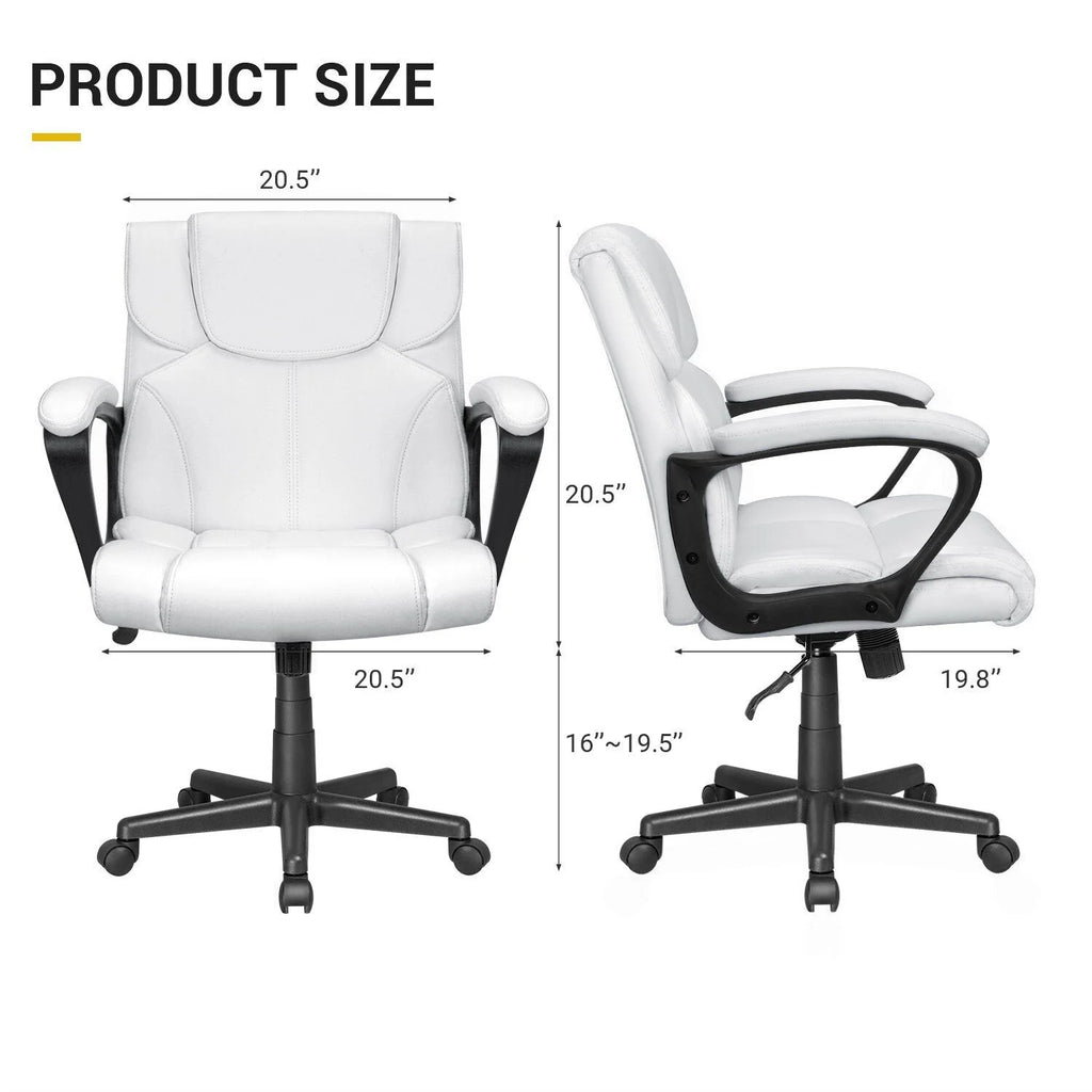 Mid Back Office Chair, Ergonomic Swivel Computer Task Chair for Home Office, Work and Study