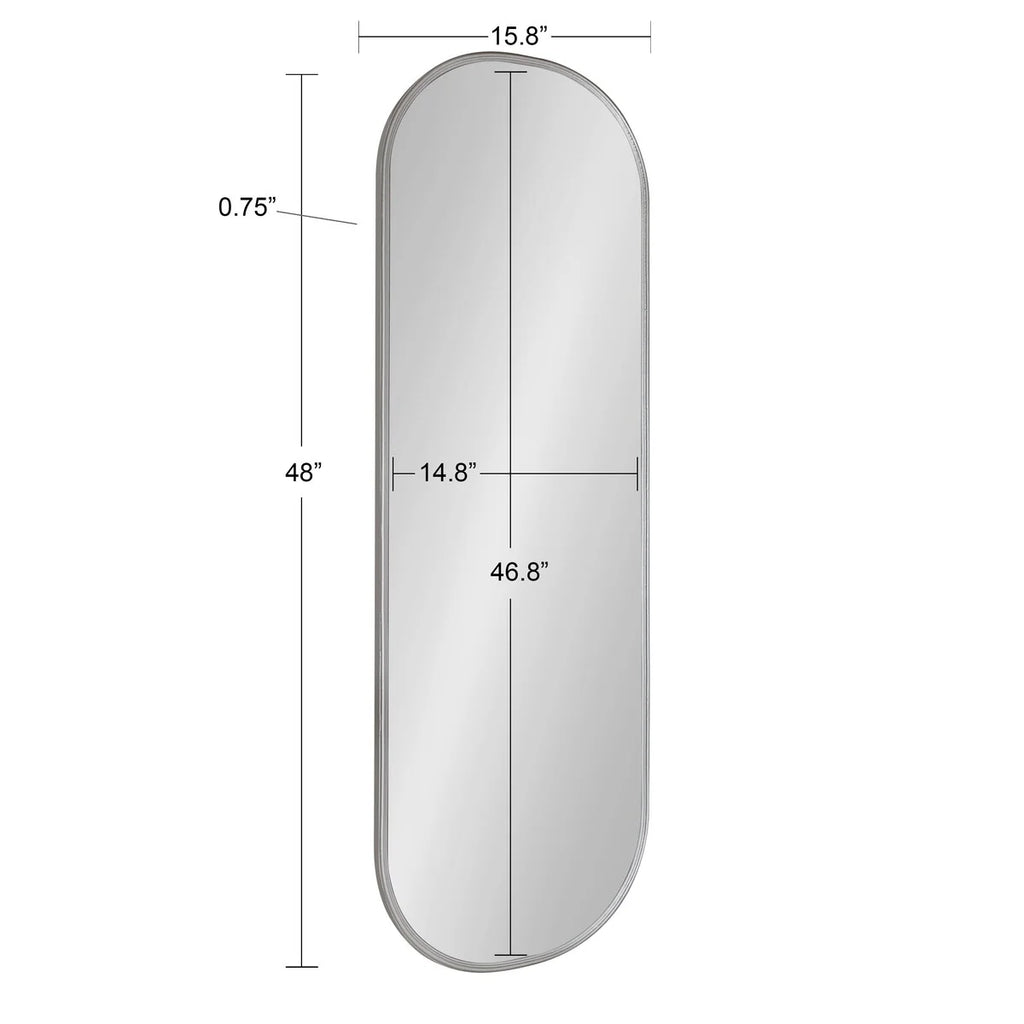 Modern Capsule Framed Wall Mirror, Decorative Oval Accent Mirror for Living Room, Bedroom and Entryway