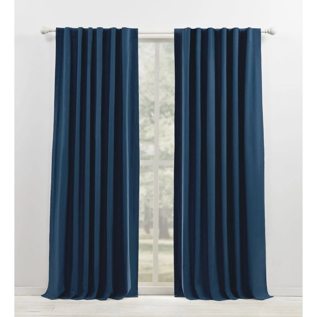 Blackout Single Curtain Panel, Back Tab and Rod Pocket Window Curtain
