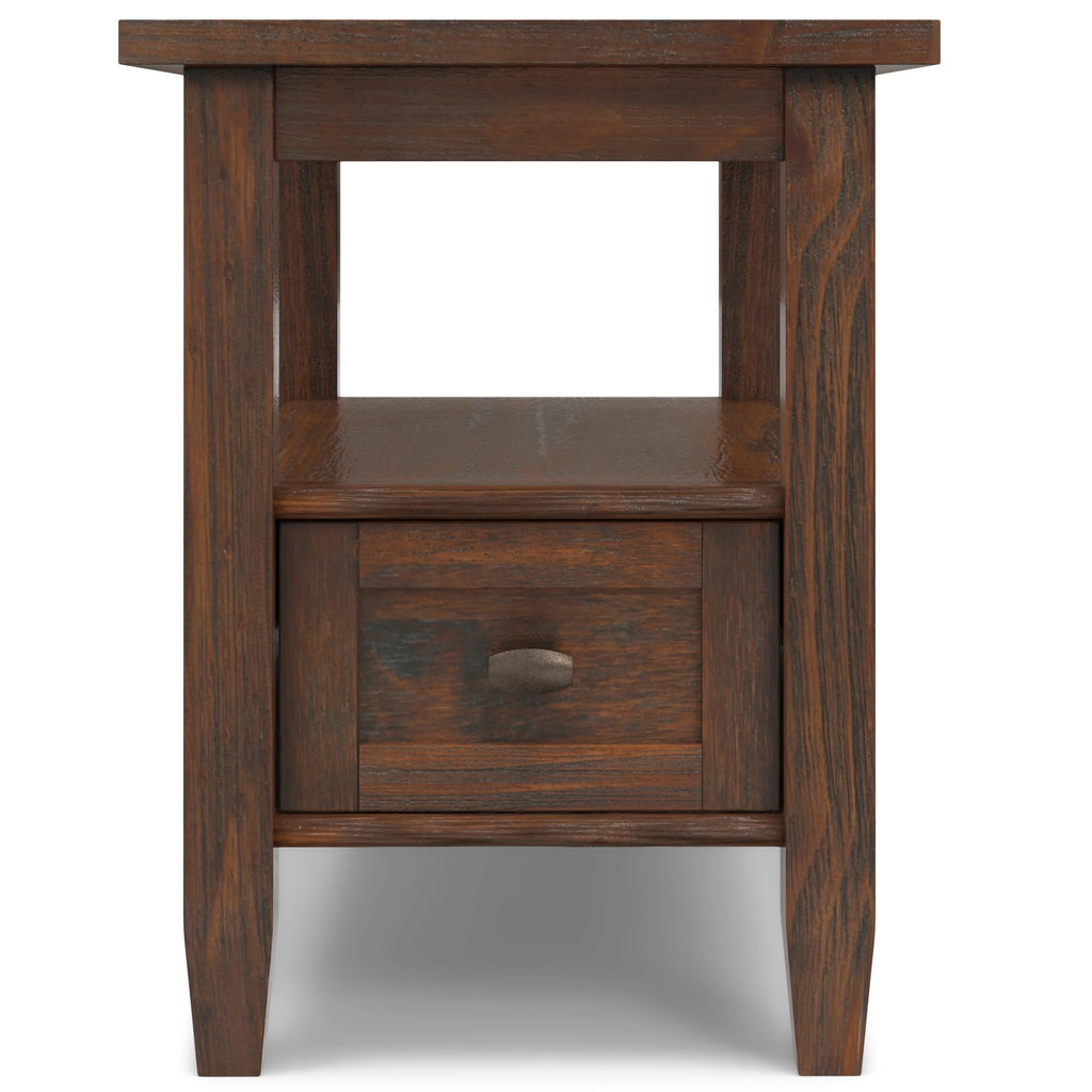 14" Wide Solid Wood Narrow Side Table, Rectangle Transitional Style Accent Table