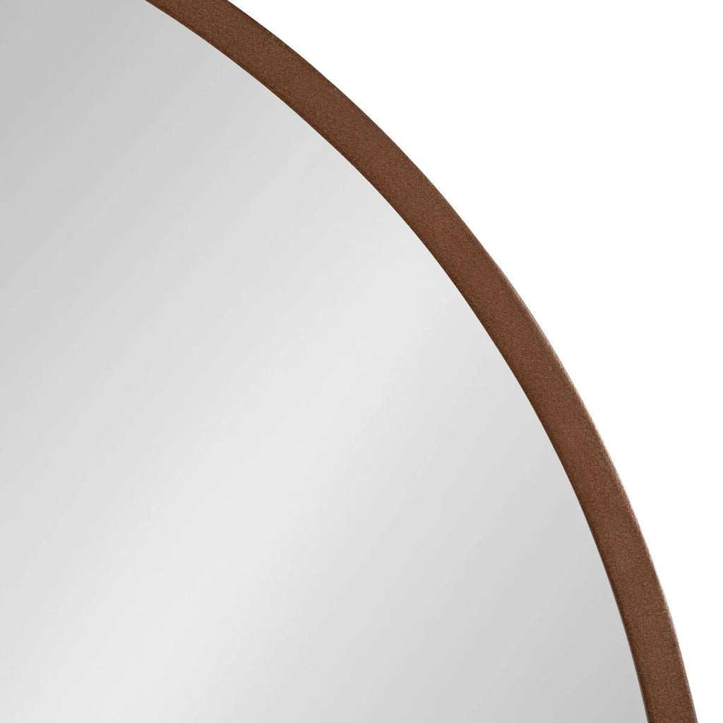 Round Wood Accent Wall Mirror, Modern Decorative Wooden Frame Mirror for Living Room, Bedroom and Entryway