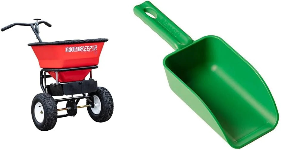 100-Lb. Walk-Behind Push Spreader for Grass Seed, Salt, De-Icer and Fertilizer