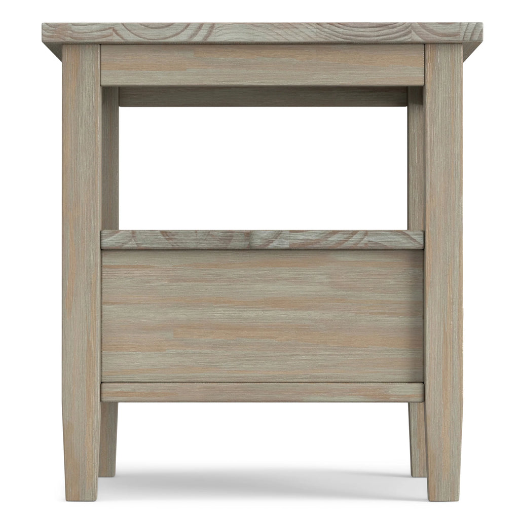 20 Inch Wide Solid Wood Rectangle End Table, Transitional Side Table